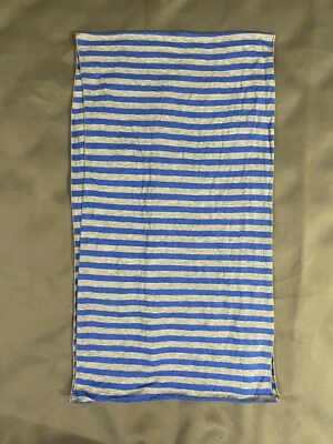 Tickled Pink Infinity Blue and Gray Striped Scarf T-Shirt Type Material - Image 1 of 4