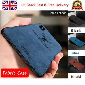 For iPhone 6 7 8 Plus X Soft Cloth Fabric Ultra thin Phone Case Cover 6s 7s UK - Picture 1 of 10