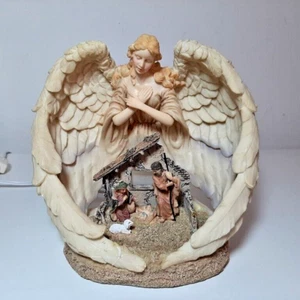 Skulptur Engel Nachtlicht beleuchtet Weihnachten Krippe Krippe, 7" hoch - Bild 1 von 19