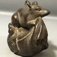 Fortune China bronze hand cast mouse figure statue netsuke collectable home deco