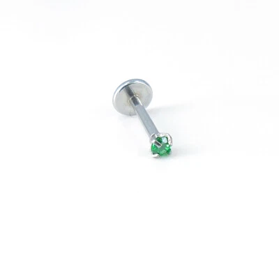 NUEVO - Pendientes Planos Traseros Labio Verde Oscuro Cristal Nariz Anillos 18G 1/4" 2-4mm Foto 1 de 4