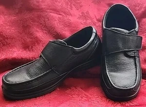 NUNN BUSH Hombres Cuero Negro Superior Talla 10.5M Correa Gancho/Bucle Informal Comodidad Gel - Imagen 1 de 11