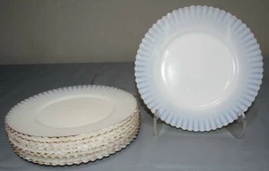 Set 9 MacBeth-Evans MONAX PETALWARE White Gold Trim 8" Salad Dessert Plates - Picture 1 of 5