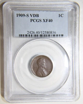 1909 S VDB Lincoln Wheat Cent. PCGS. XF40. PLEASE READ DESCRIPTION [12580856] - Image 1 of 4