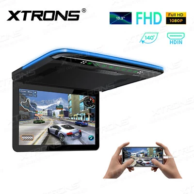 13.3'' Car Roof Flip Down 1080P FHD TFT Monitor Mount HDMI/USB/SD/FM 1920*1080 - Image 1 of 4