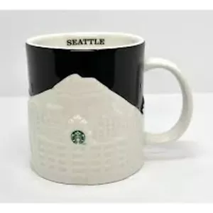 Starbucks Seattle 3D Relief City Skyline Ceramic 16 oz Coffee Mug Collector - Picture 1 of 7