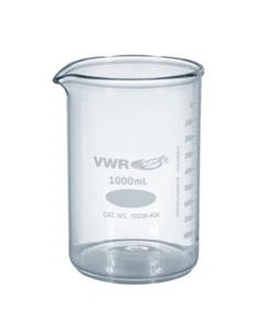 Vaso de cristal VWR 1000ml CAT. NO. 10536-404 DE ALTA RESISTENCIA, BASE PESADA, LLANTA REFORZADA - Imagen 1 de 1