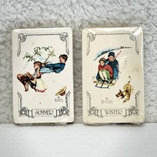 Sealed Vintage Trump Norman Rockwell Summer & Winter Playing Cards Standard Deck