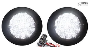 ++++ Bright 2 LED 4" Round Back-up Reverse Fog White Lights w Kit Truck Trailer - Picture 1 of 9