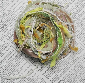 Fibers Art Yarn 12 Yds Crafts Journal Scrapbook Jewelry Gift Wrap "Spring Woods" - Picture 1 of 5