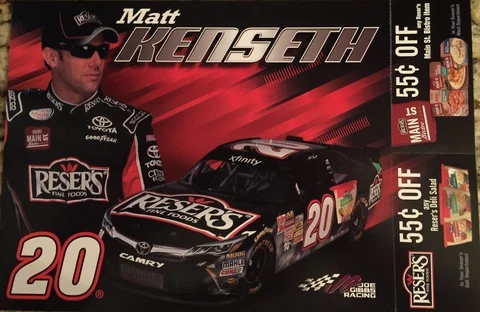 2015 MATT KENSETH "RESERS TOYOTA" #20 NASCAR XFINITY SERIES POSTCARD W/COUPONS Cover