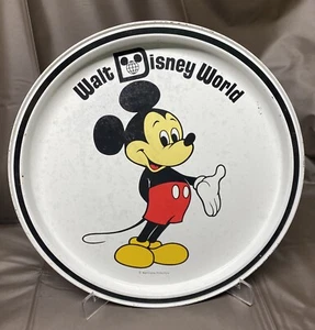 Bandeja de recuerdo de hojalata de metal vintage de Mickey Mouse de Walt Disney World 11" WDP - Imagen 1 de 8