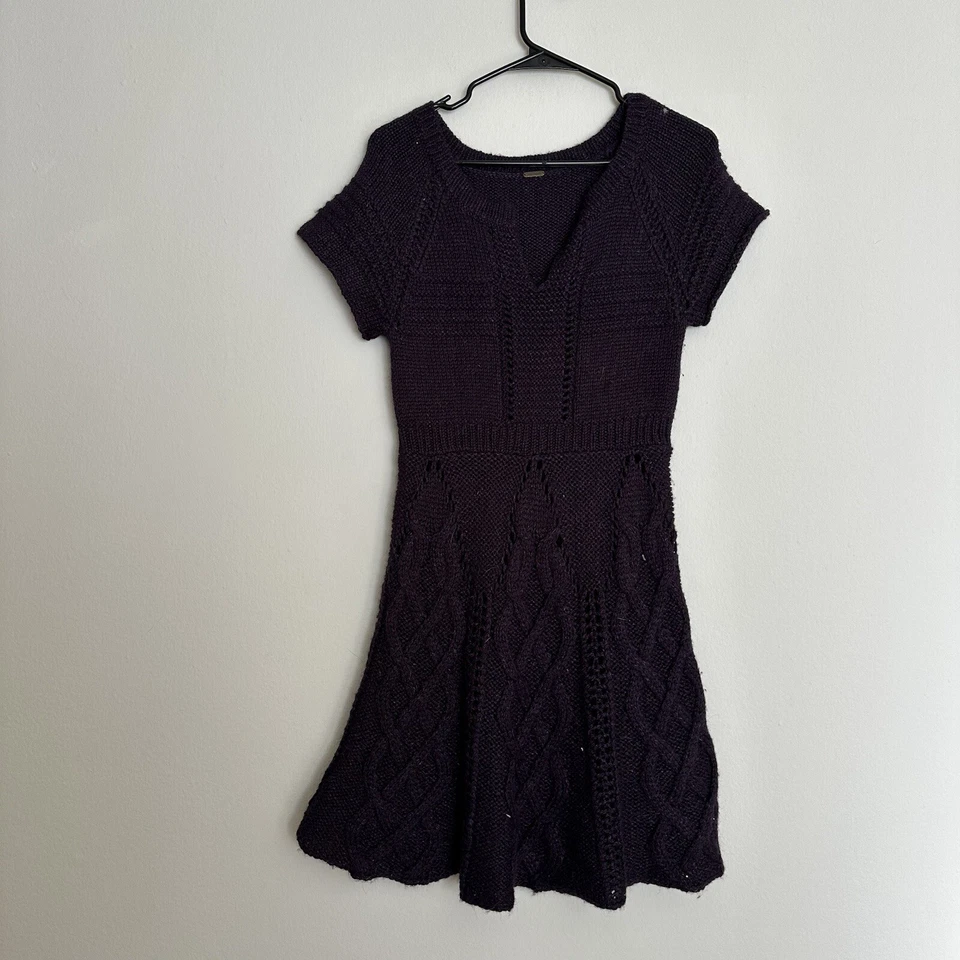 Vestido suéter morado Free People para mujer talla XS mezcla nórdica de lana suave Foto 1 de 4