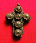 Ancient bronze cross from the Middle Ages