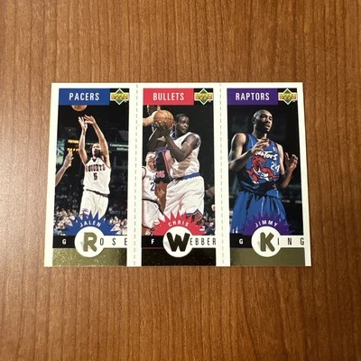 1996-97 Collector's Choice Mini Gold Jalen Rose/Chris Webber/Jimmy King #M79,88 - Image 1 of 2