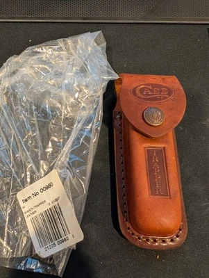 NEW CASE XX KNIFE SHEATH - TRAPPER BROWN LEATHER SHEATH #980 with CASE XX LOGO - Image 1 of 4