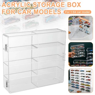 For 1/64 Scale Matchbox Car Display Case 8 Toy Cars Acrylic Storage Organizer - Image 1 of 4