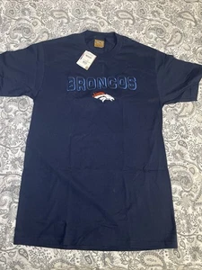 Camiseta Nutmeg Mills De Colección Años 90 Denver Broncos Para Hombres Talla M NFL Azul Marino - Imagen 1 de 10