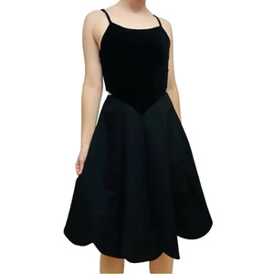 Comme des Garcons x H&M Dress Black Velvet Cocktail Formal Cut Out Gothic Size 8 - Picture 1 of 7