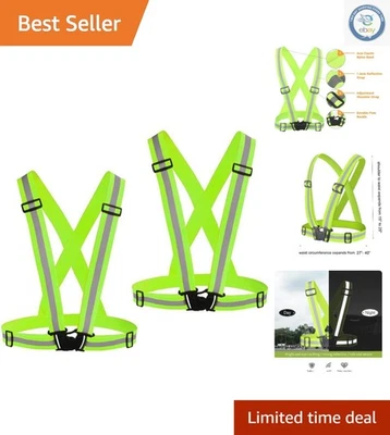 Pack de 2 chalecos reflectantes para correr - Aumenta la seguridad en condiciones de poca luz Foto 1 de 4
