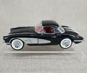 1:24 Scale Franklin Mint Precision Models Diecast 1958 Black Chevrolet Corvette - Picture 1 of 24