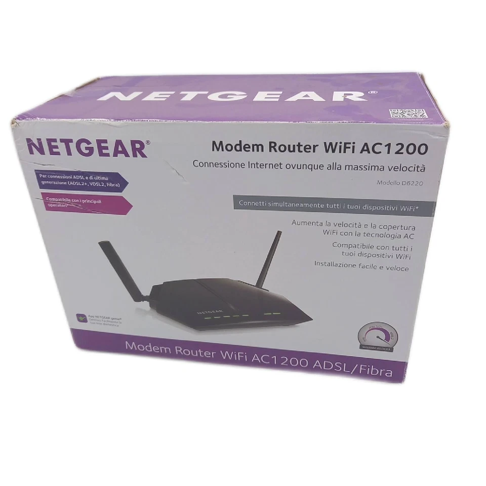 Netgear AC1200 Dual Band Modem WLAN Router VDSL/ADSL/Glasfaser 4 GB Ports Italie - Bild 1 von 3