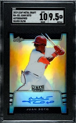 2019 Leaf Metal Draft Juan Soto SILVER /50 SGC 9.5 w/10 AUTO - Image 1 of 2