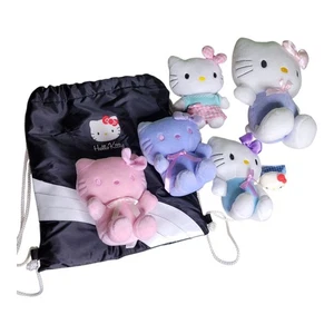 Hello Kitty Plüsch Set 6 Teile Sanrio Partner Nakajima 2004-2006 Kordelzugbeutel Posten - Bild 1 von 15