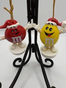 Vintage M&M Weihnachtsschmuck Candy Toppers Figuren rot und gelb - Bild 1 von 7