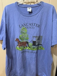 Camiseta De Colección Jerzees Lancaster County Pennslyvania XL Carruaje Dibujado por Caballos - Imagen 1 de 3
