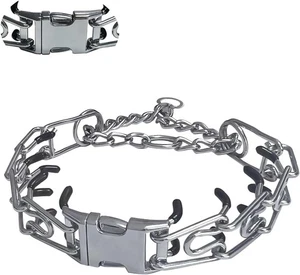 Prong Training Dog Collar Adjustable Dog Pinch Quick Release Buckle 14"-17" - Picture 1 of 6