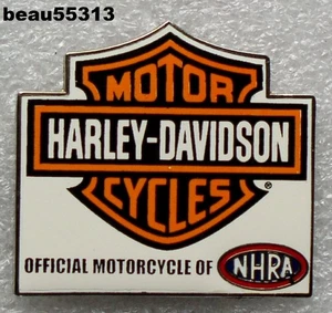 ⭐HARLEY DAVIDSON "OFFICIAL MOTORCYCLE OF NHRA" VEST JACKET PIN - Picture 1 of 1