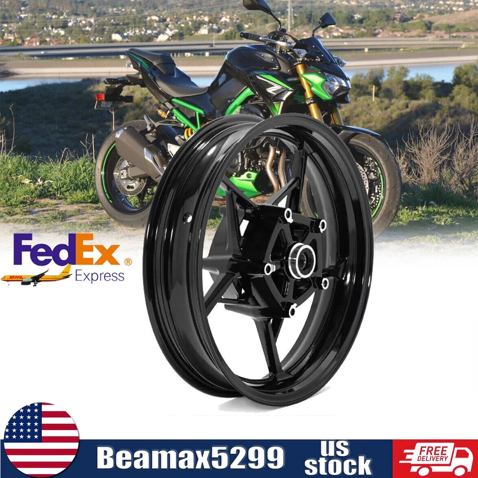 17"x 3.5" Gloss Black Front Wheel Rim For 2017-2024 Kawasaki Z900 Z650 Ninja 650 - Image 1 of 4