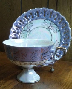 Teetasse & Untertasse Set Sterling Porzellan (Japan) Vintage Standfuß - Bild 1 von 10