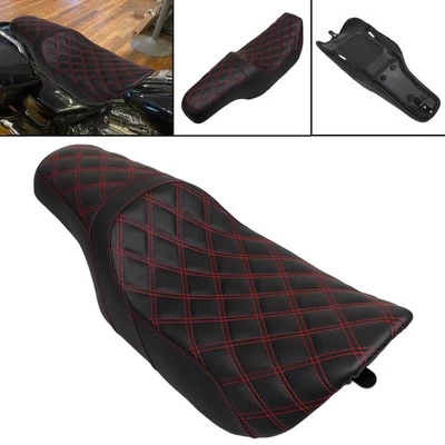 For Harley Road King 1997-2007 Street Glide 2006-2007 Red Stitching 2-up Seat US Foto 1 de 4