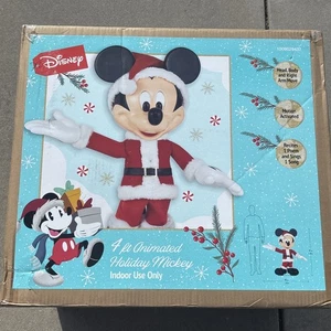 Disney 4 Fuß Animierter Santa Mickey Mouse Home Depot Weihnachten Animatronic LESEN! - Bild 1 von 9