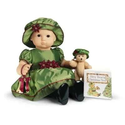 American Girl Bitty  Baby Poinsettia Set 2001 (Dress/Hat/Bell) RETIRED EUC - Image 1 of 4