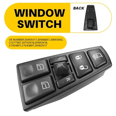 Interruptor de ventana eléctrica de puerta delantera lado del conductor izquierdo para Volvo VN/VNL/VNM 2004-2012 Foto 1 de 4