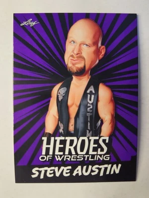 2023 Leaf Heroes of Wrestling #B-9 STEVE AUSTIN PURPLE PARALLEL - Image 1 of 2