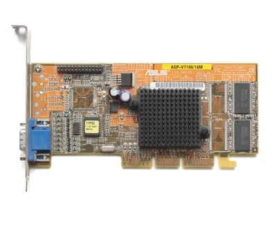 AGP Video card - ASUS AGP-V7100 - 16MB - GeForce 2 MX - TESTED - Image 1 of 2