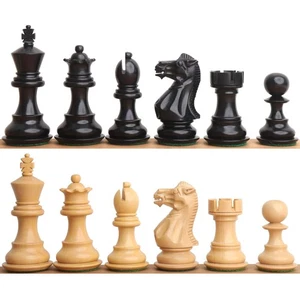 3.1" Pro Staunton Luxury Chess Pieces Only Set-  - Triple Weighted Ebony Wood - Picture 1 of 9