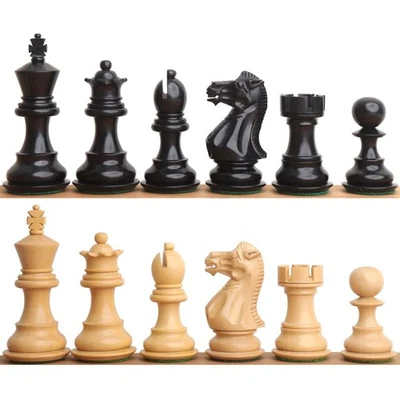 3.1" Pro Staunton Luxury Chess Pieces Only Set-  - Triple Weighted Ebony Wood - Image 1 of 4
