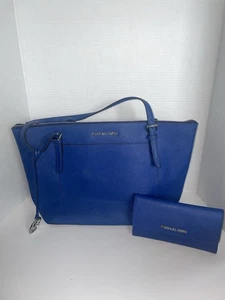 Bolso de Mano Michael Kors Ciara LG Cuero, Azul (35T8GC6T9L) y Cartera - Imagen 1 de 8