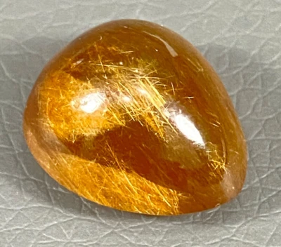 Golden Rutile Quartz Rutilated Pear shaped Cab 17.10 crts natural from Pakistan - Image 1 of 4