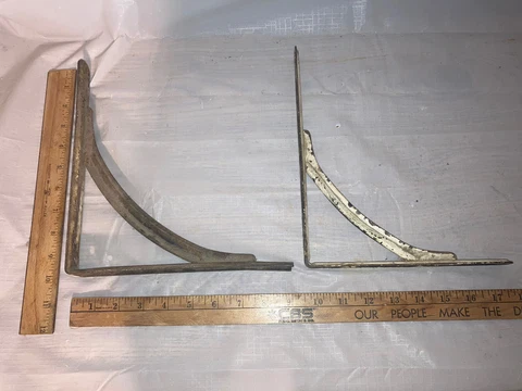 2 Cast-Iron  Pressed steel Antique Porch Corbels Shelf Bracket Shabby Chic Cover