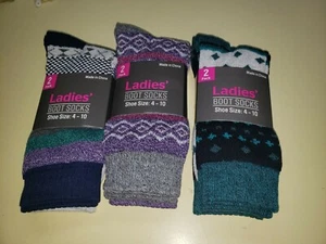 Ladies' 2-pair Boot Cushion Socks Size 4-10 Assorted Colors-Choose - Picture 1 of 7