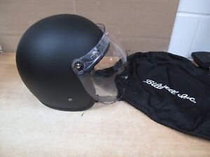 Biltwell Bonanza DOT Matte Black Helmet w/ Face shield Sz XS NEW