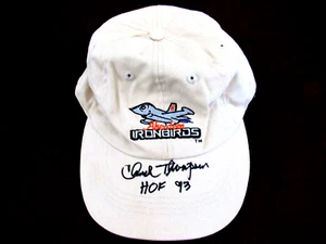 CHUCK THOMPSON HOF 93 ORIOLES SIGNED AUTO VTG ABERDEEN IRONBIRDS CAP JSA BEAUTY - Picture 1 of 3
