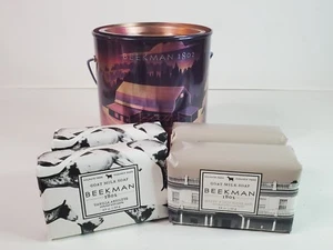Beekman 1802 Goatmilk Soap Honey & Oats and Vanilla Absolute SEALED W/Tin Can - Picture 1 of 10