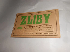 Vintage 1946 QSL Amateur Radio Card ZL1BY Auckland New Zealand - Picture 1 of 2